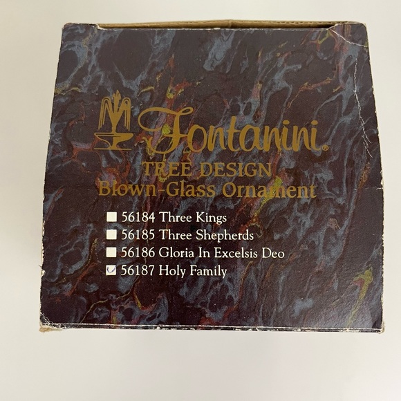 Fontanini Blown Glass Ornament Holy Family 56187 Nativity 1995 7" Tree Design - Picture 8 of 16